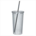 Translucent Clear with Charcoal Straw